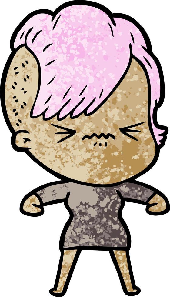 Vector woman character in cartoon style