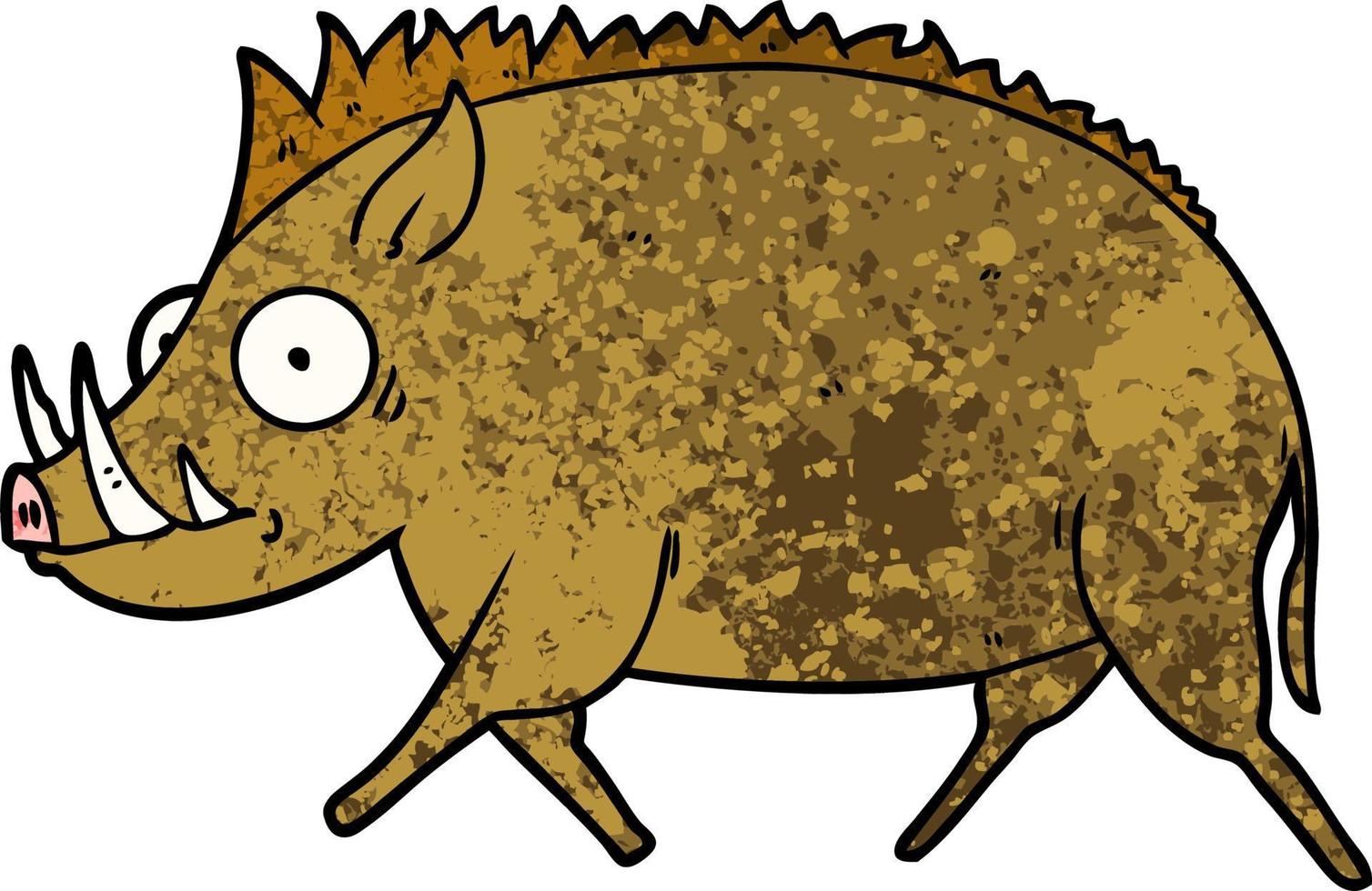 Vector wild boar in cartoon style