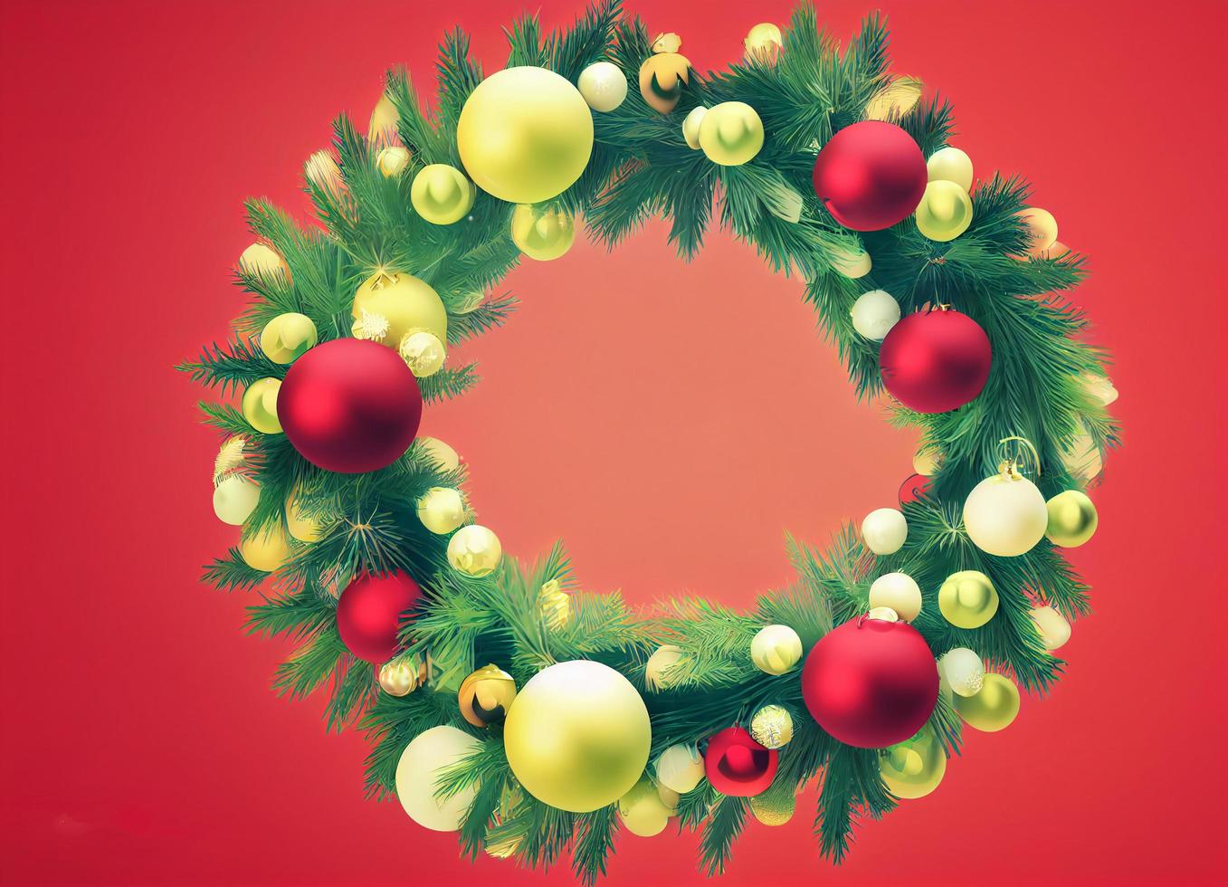 Christmas Wreath Design with Christmas Ornaments photo