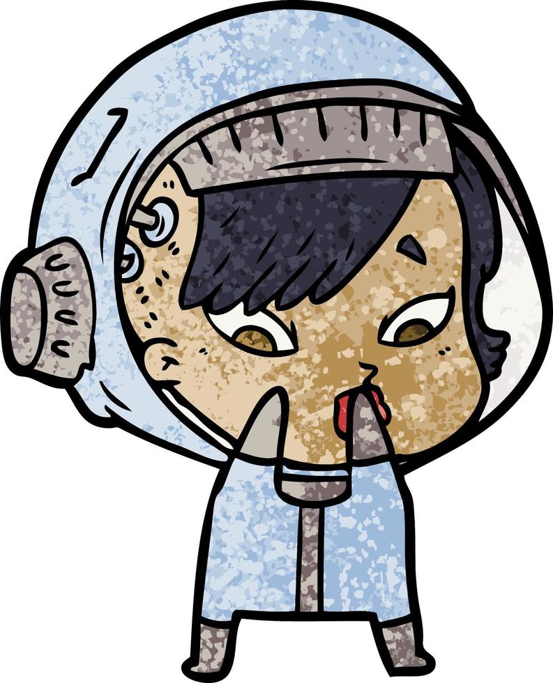 personaje de astronauta vectorial en estilo de dibujos animados vector