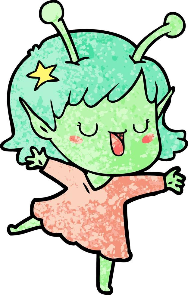Cartoon alien character vector