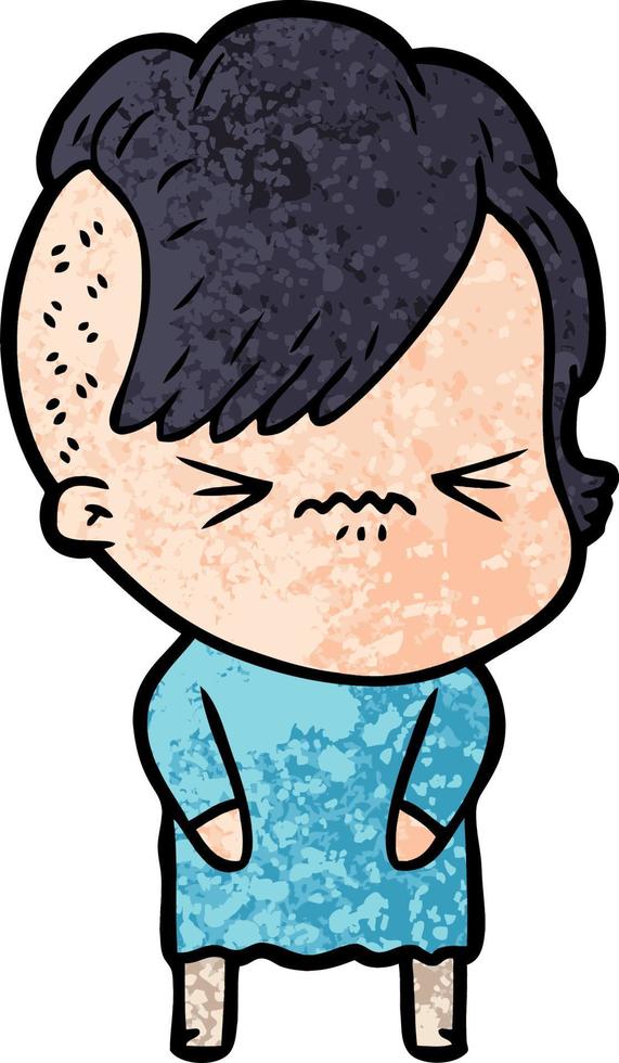 Vector woman character in cartoon style