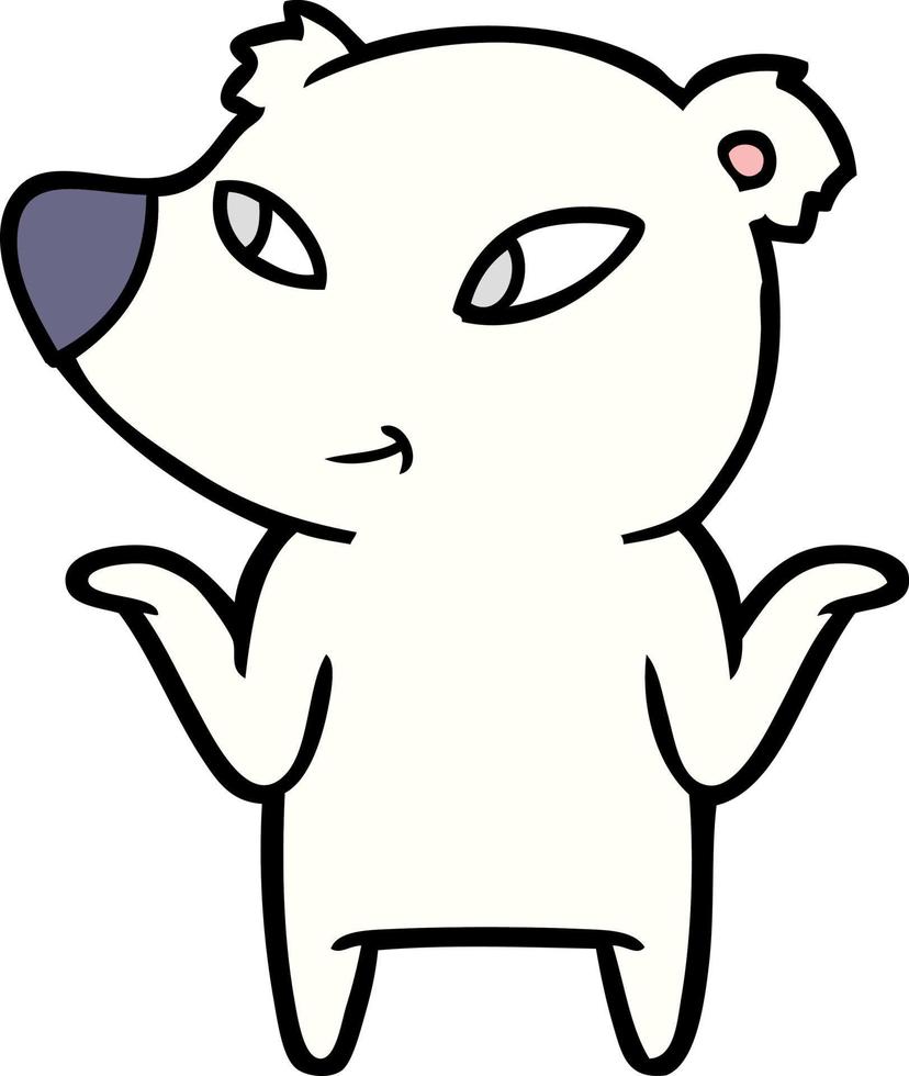 personaje de oso polar de dibujos animados vector