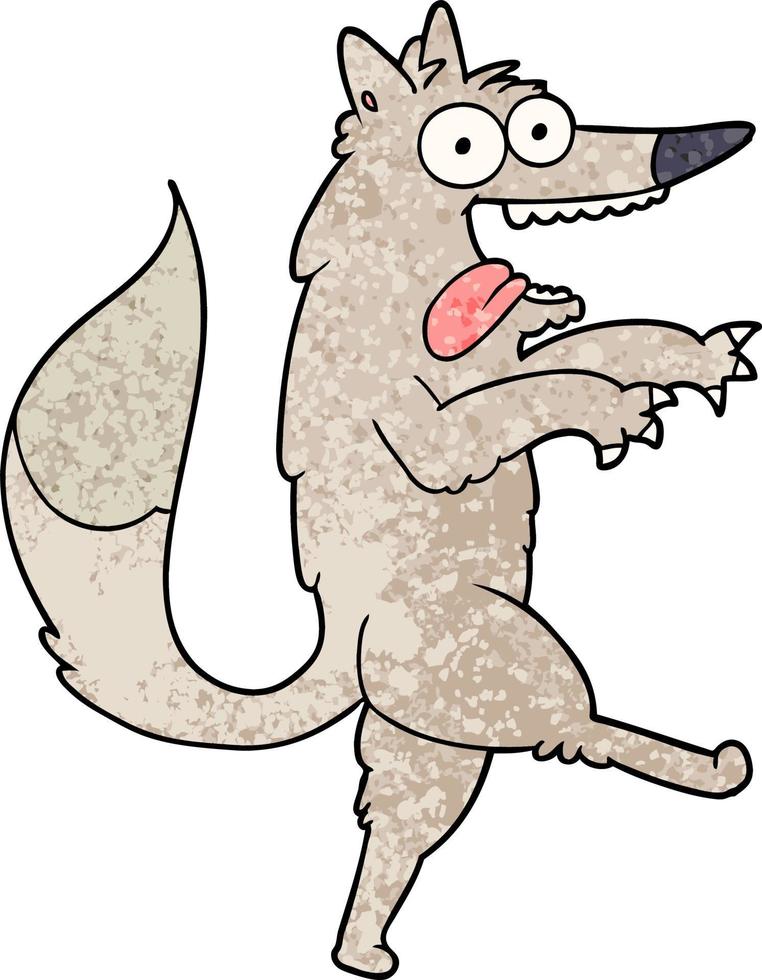 Vector wolf character in cartoon style