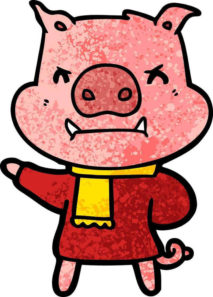 Vector pig character in cartoon style