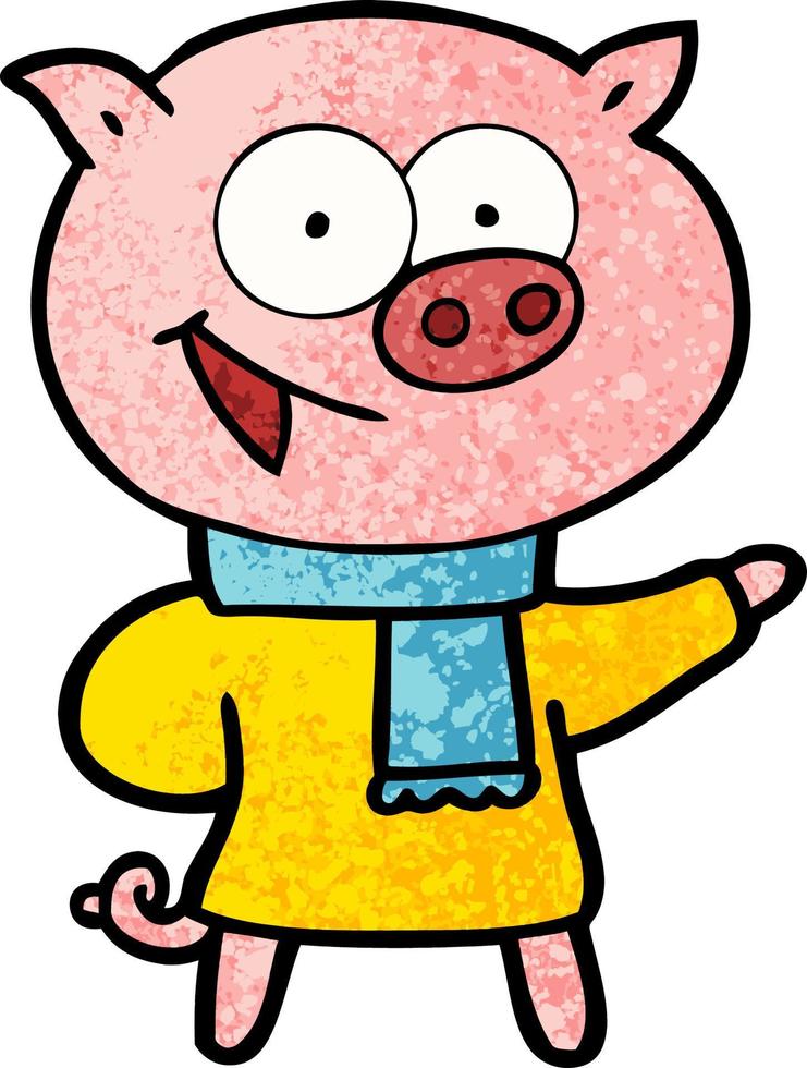 Cartoon pig character vector