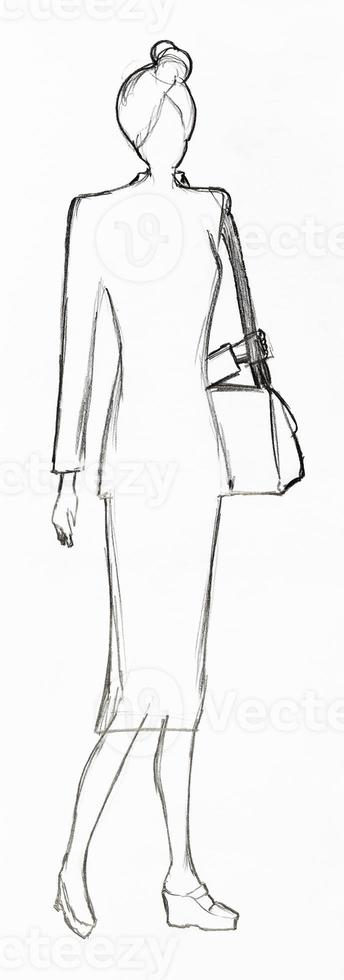 outline of fashionable silhouette of woman of 40s photo