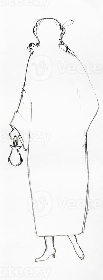 outline of fashionable silhouette of woman of 10s photo