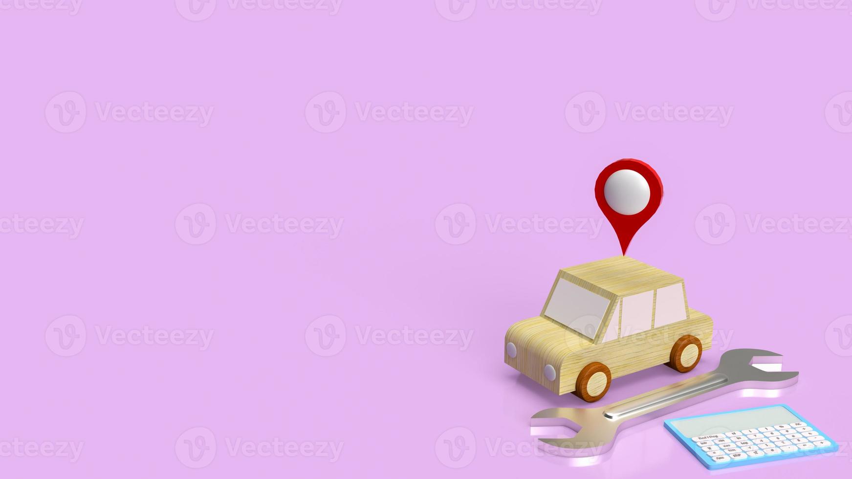 car and tool for auto service  3d rendering photo