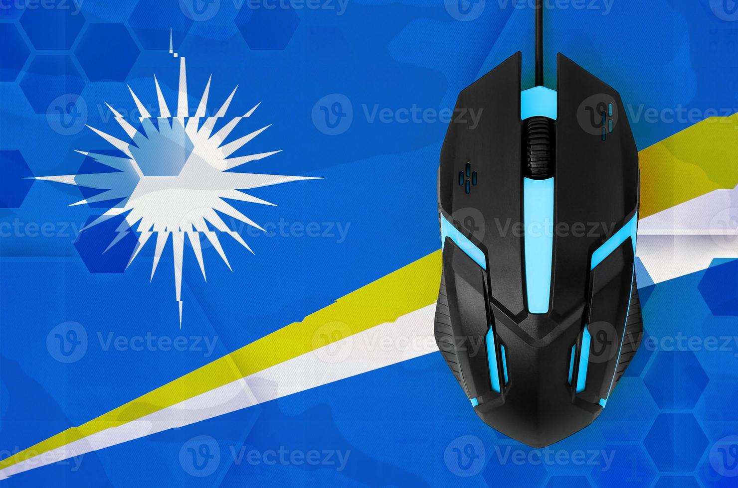 Marshall Islands flag  and computer mouse. Concept of country representing e-sports team photo
