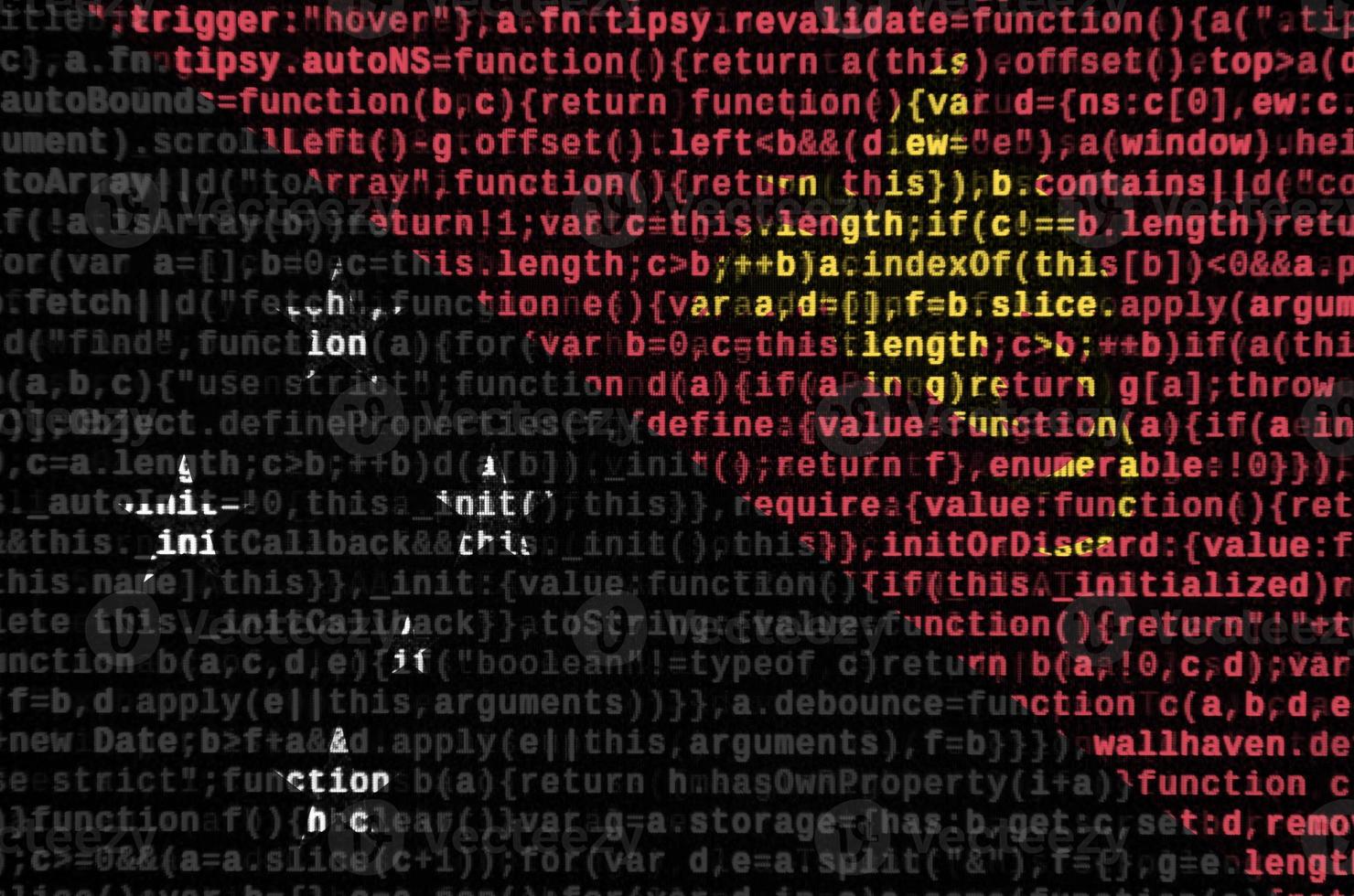 Papua New Guinea flag  is depicted on the screen with the program code. The concept of modern technology and site development photo