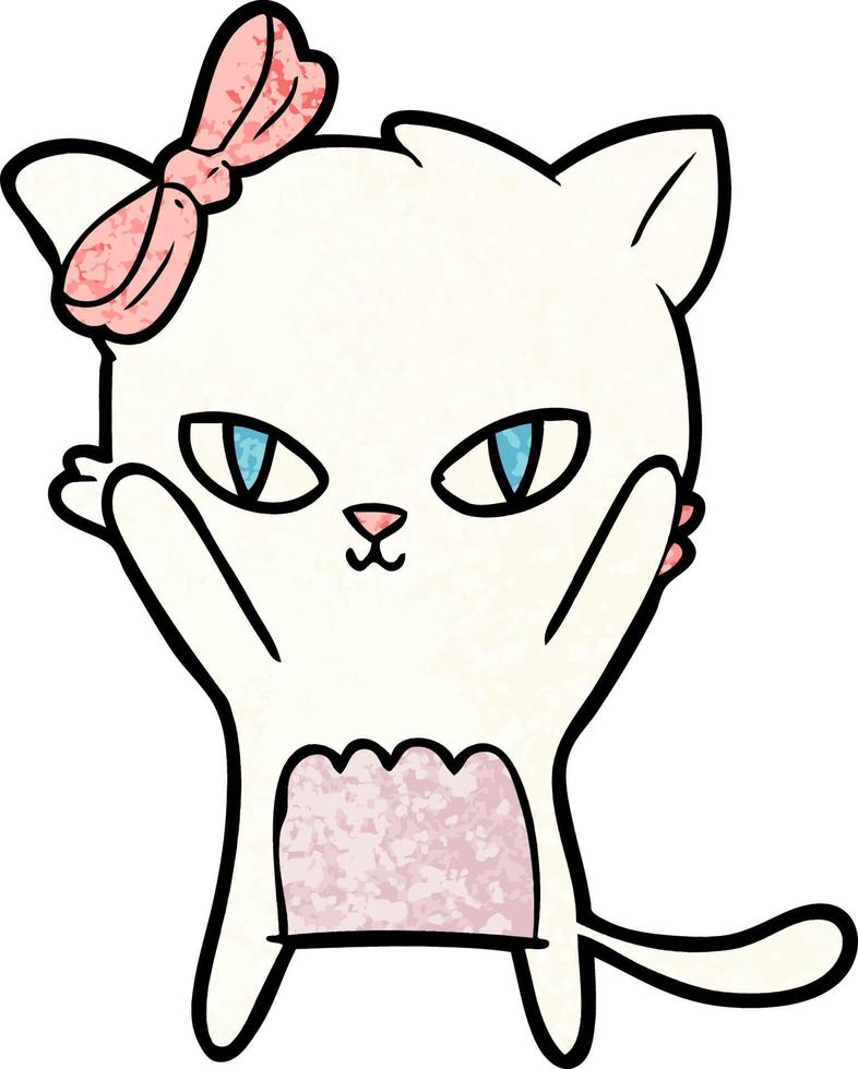 personaje de gato vectorial en estilo de dibujos animados vector