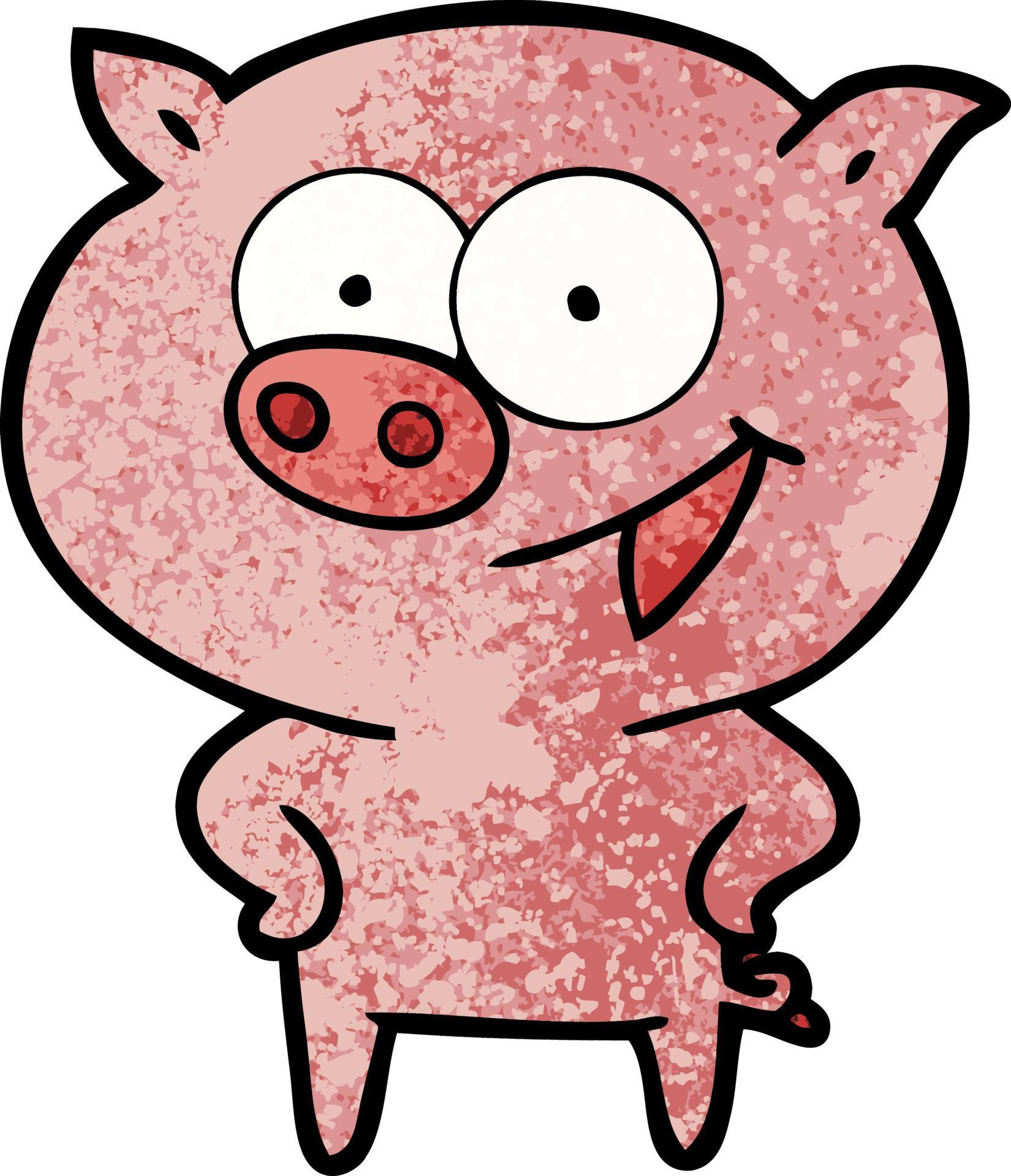 Cartoon pig character 12837730 Vector Art at Vecteezy