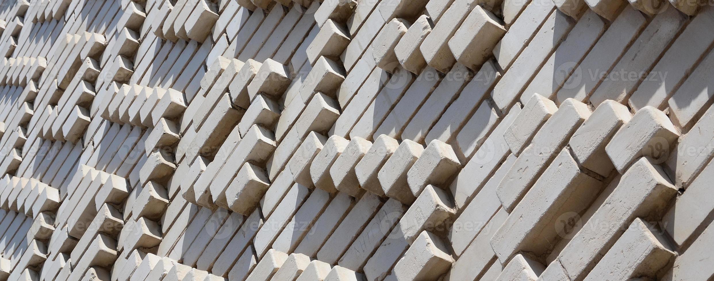 A pattern made of white bricks in the form of diamond shapes. Decoration of the walls during the Soviet Union photo