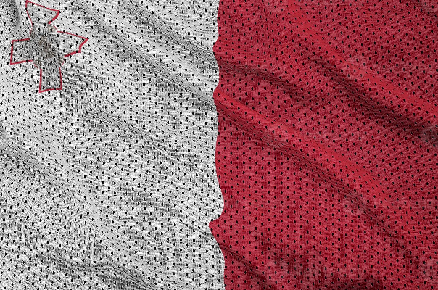 Malta flag printed on a polyester nylon sportswear mesh fabric w photo