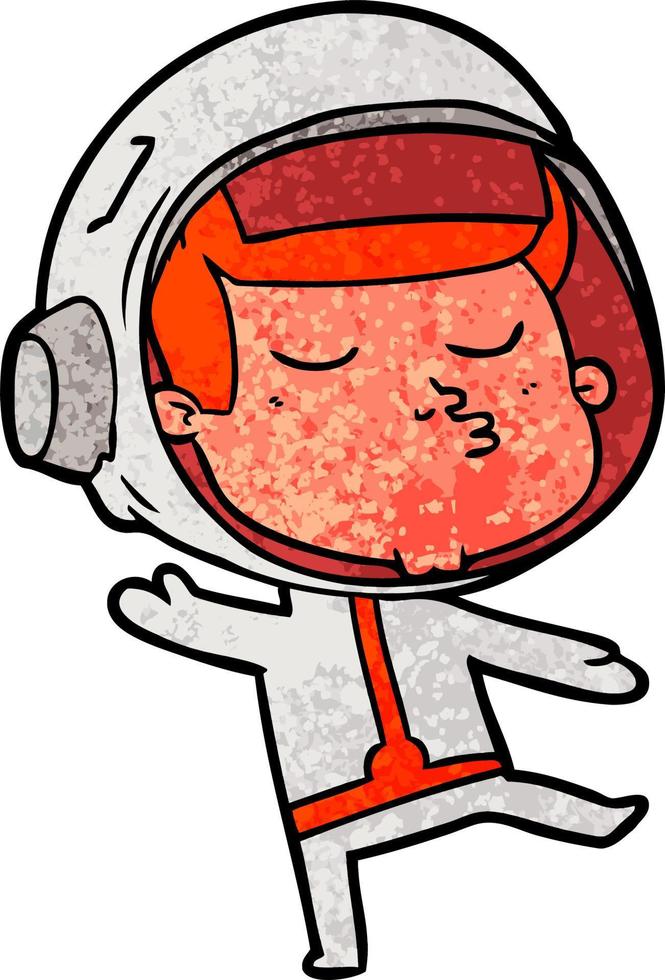 personaje de niño astronauta vectorial en estilo de dibujos animados vector