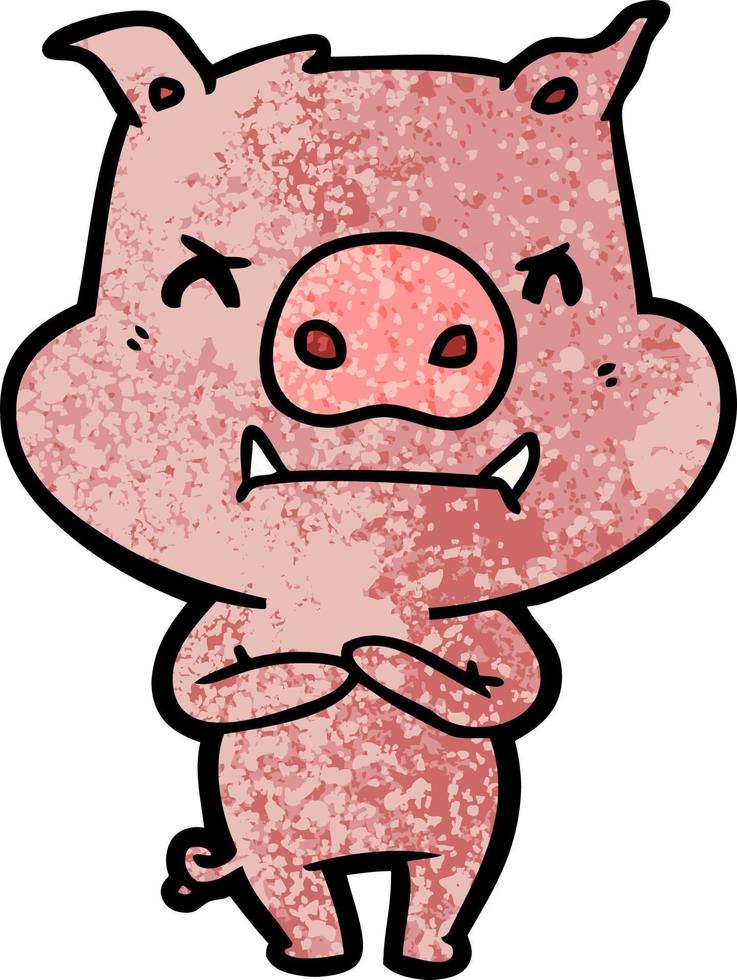 Vector pig character in cartoon style