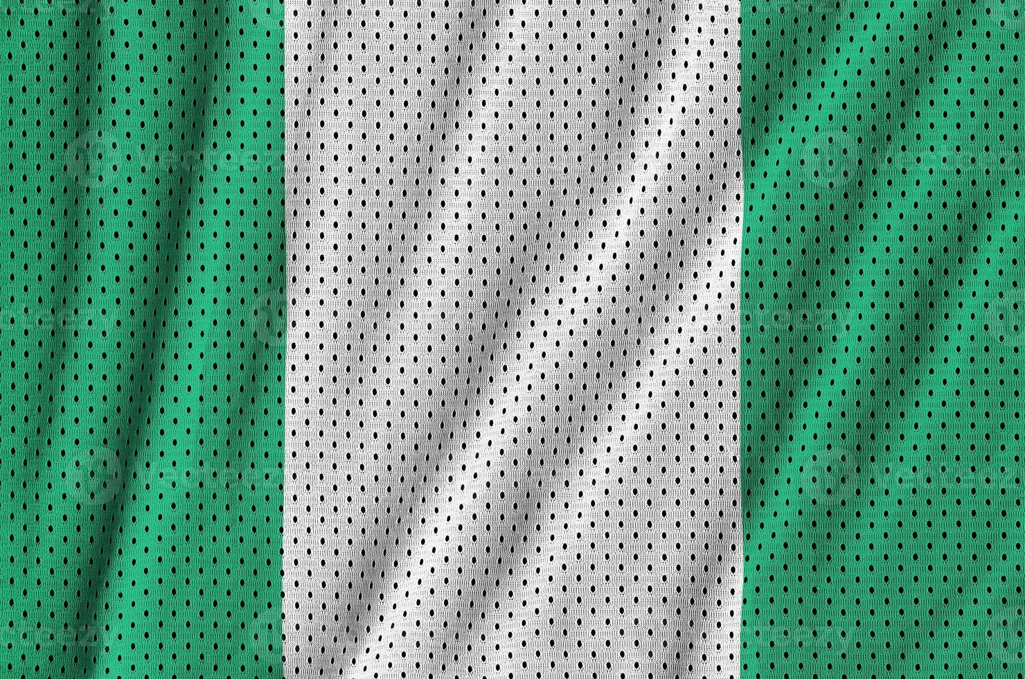 Nigeria flag printed on a polyester nylon sportswear mesh fabric photo