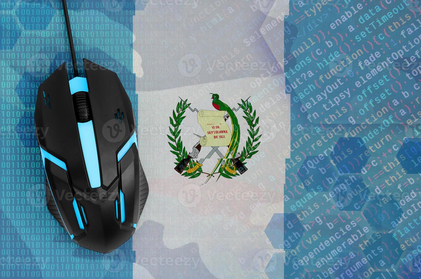Guatemala flag  and computer mouse. Digital threat, illegal actions on the Internet photo