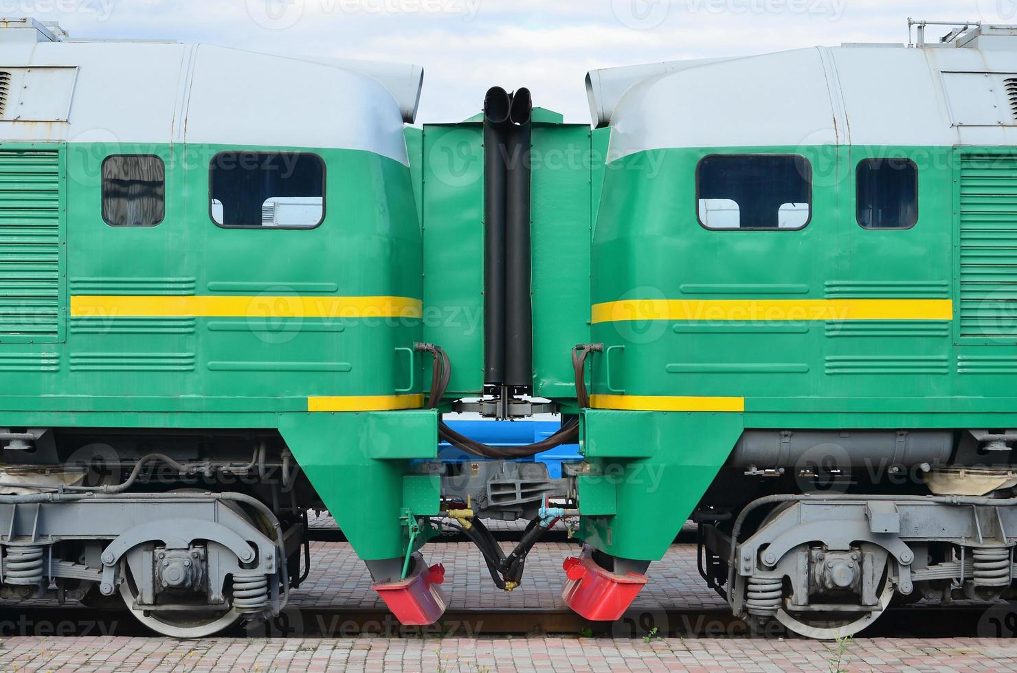 Transition between two electric trains. A small corridor in the role of a portal between the two sides of the cabin of a Russian electric train photo