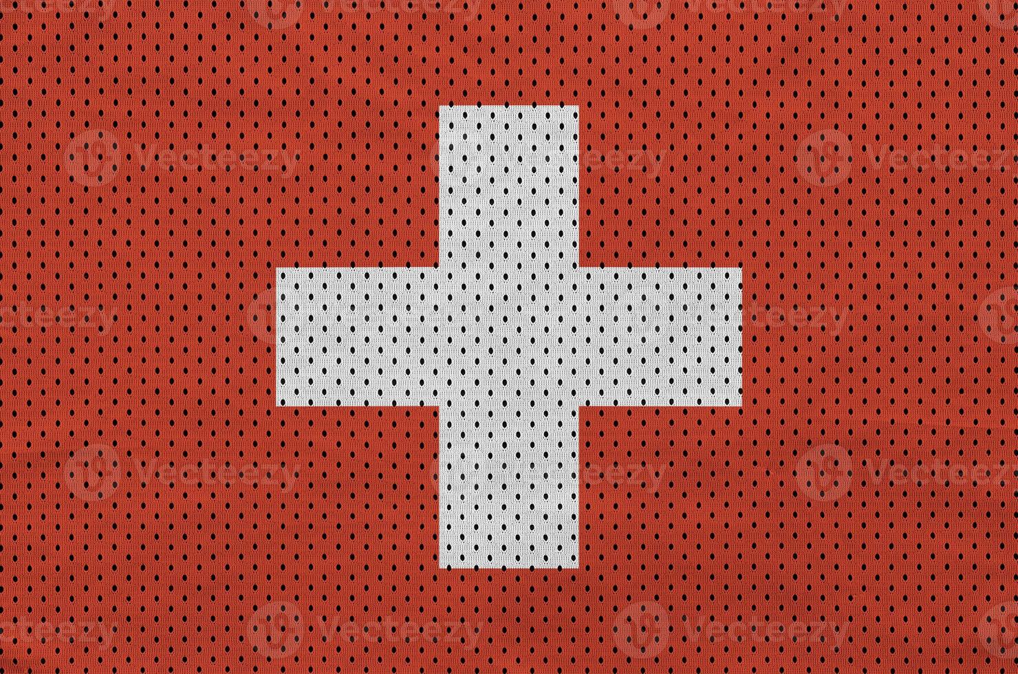 Switzerland flag printed on a polyester nylon sportswear mesh fa photo