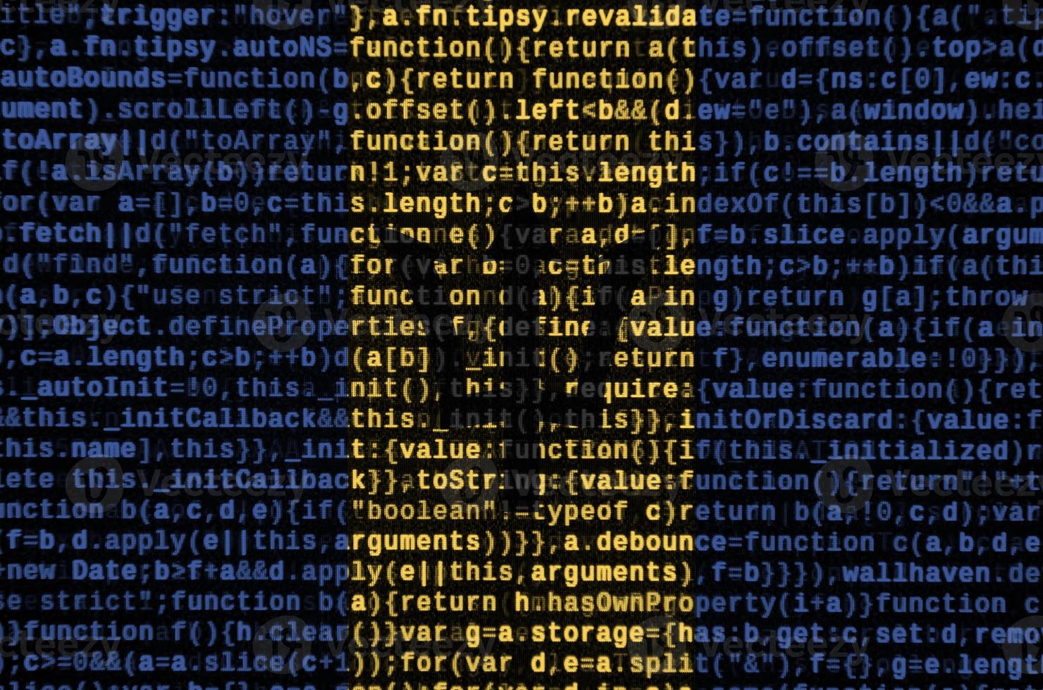 Barbados flag  is depicted on the screen with the program code. The concept of modern technology and site development photo