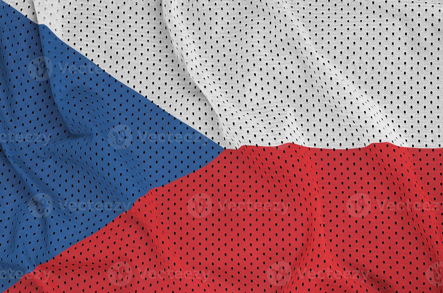 Czech Republic flag printed on a polyester nylon sportswear mesh photo