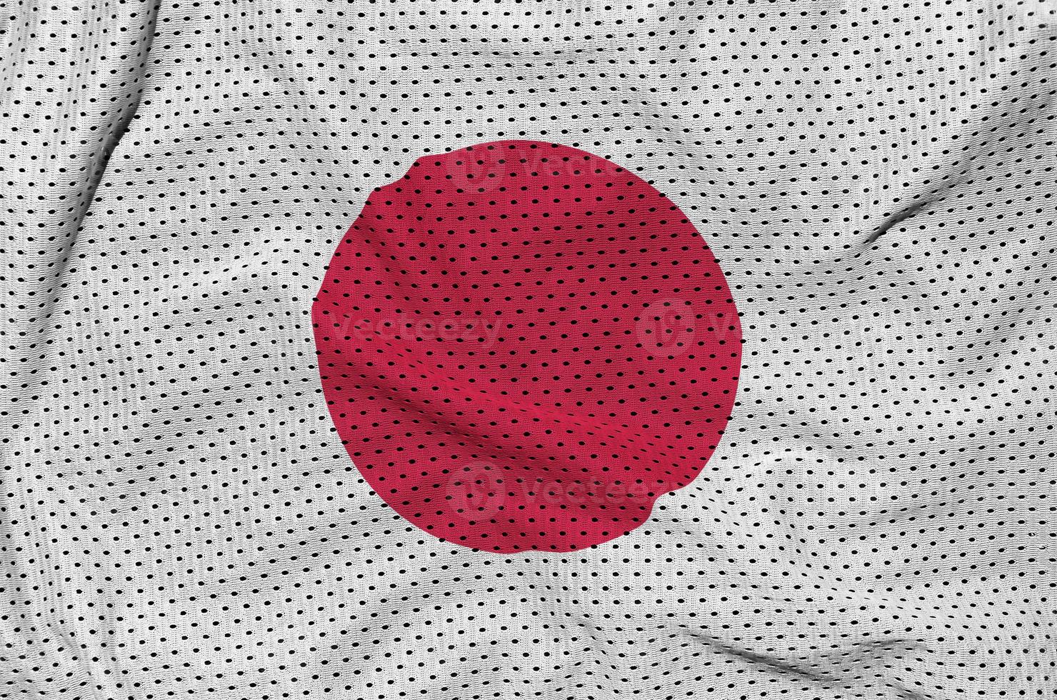 Japan flag printed on a polyester nylon sportswear mesh fabric w photo