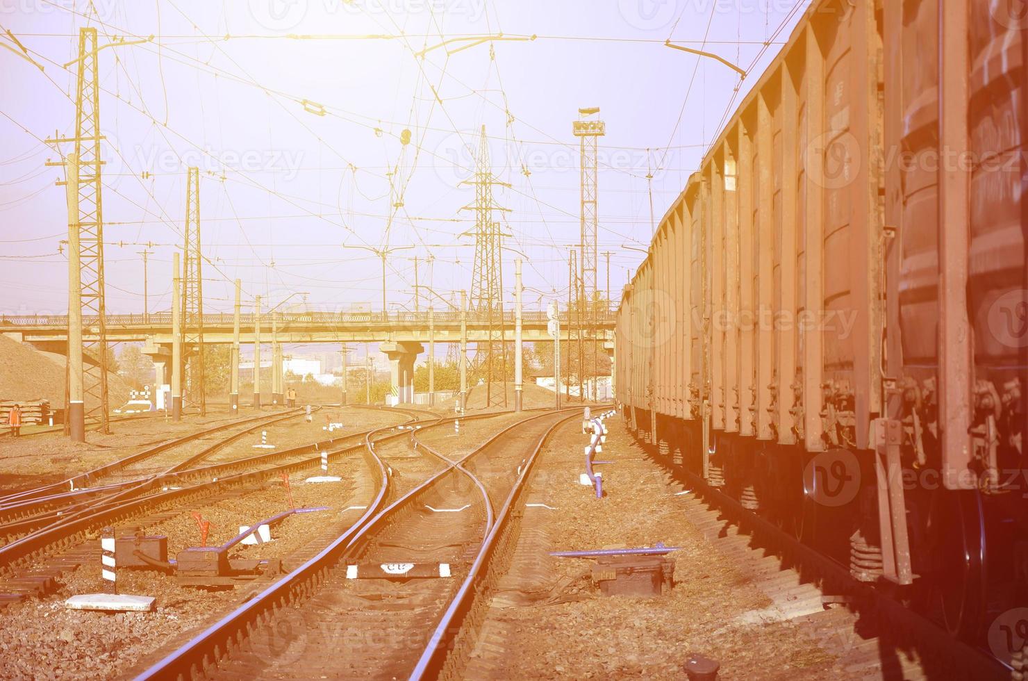 Morning railway landscape photo