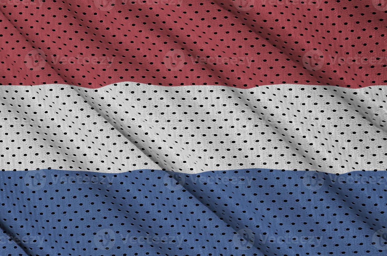 Netherlands flag printed on a polyester nylon sportswear mesh fa photo