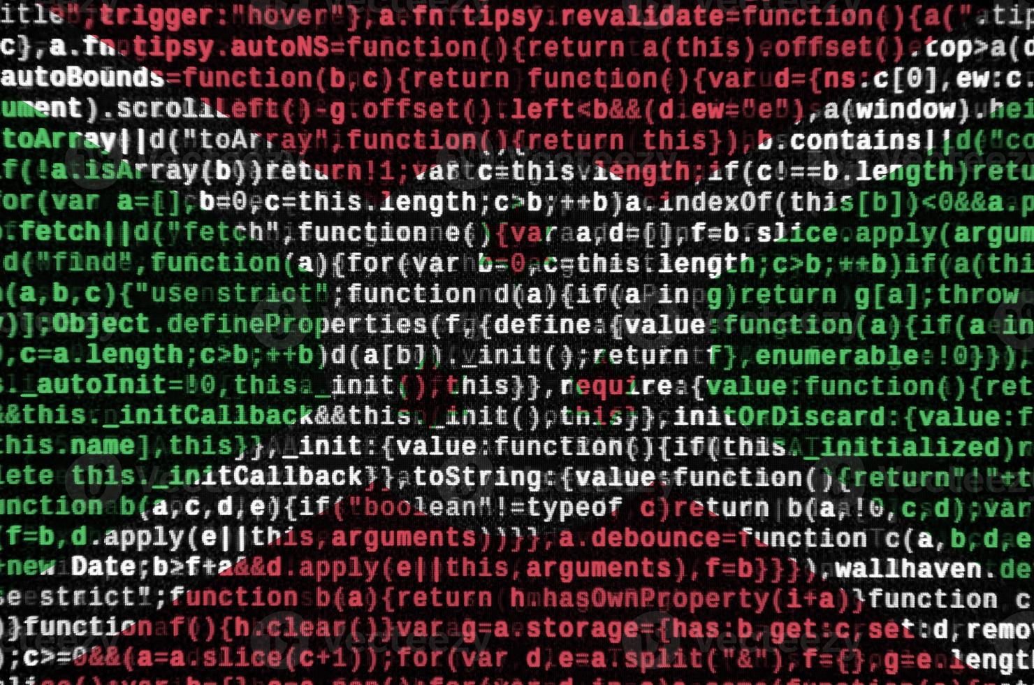 Burundi flag  is depicted on the screen with the program code. The concept of modern technology and site development photo