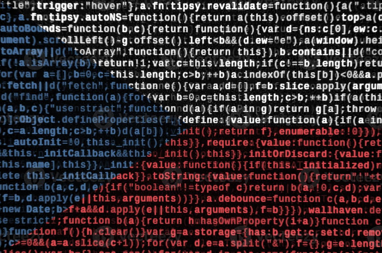 Czech flag  is depicted on the screen with the program code. The concept of modern technology and site development photo