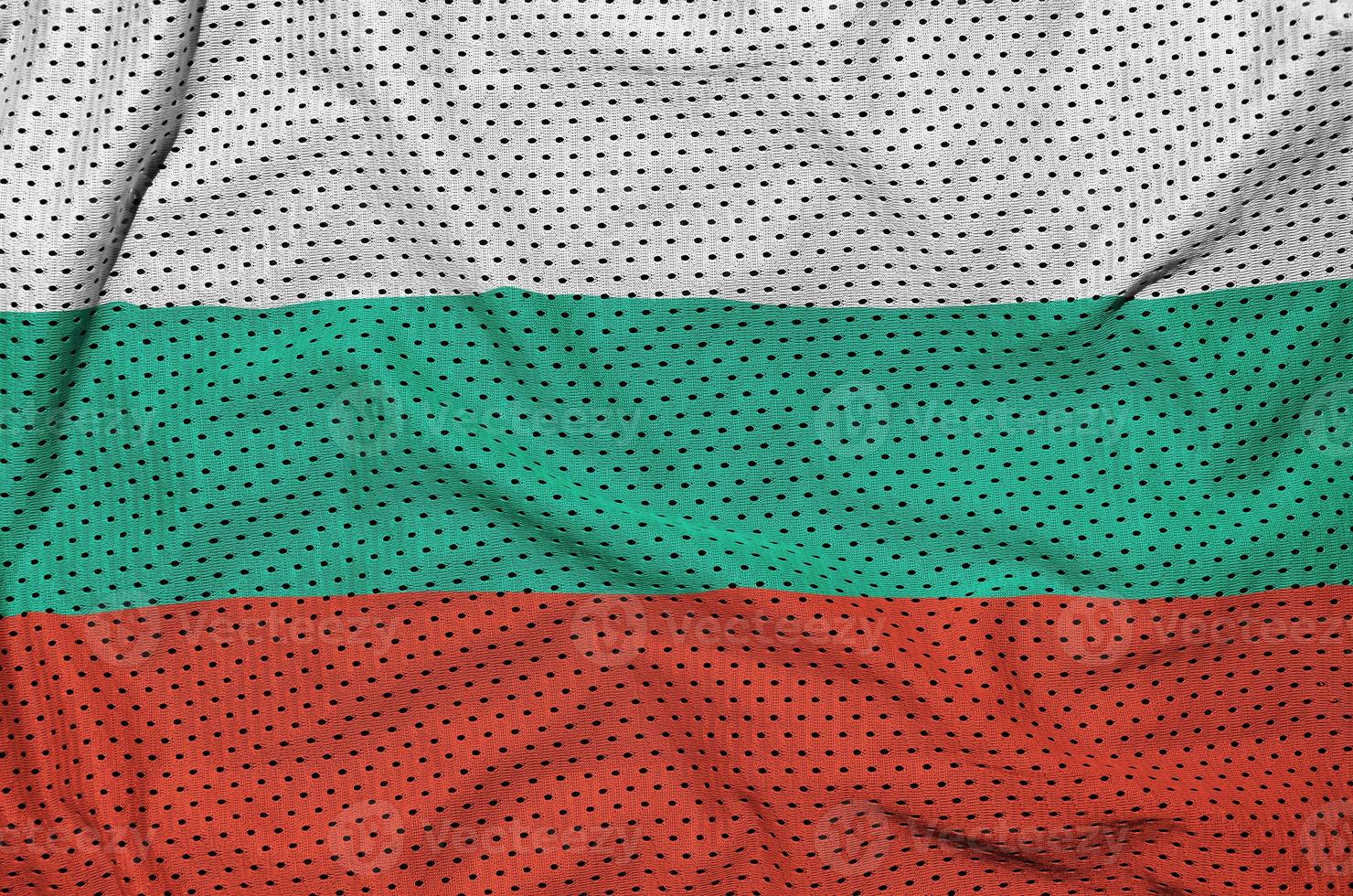 Bulgaria flag printed on a polyester nylon sportswear mesh fabri photo