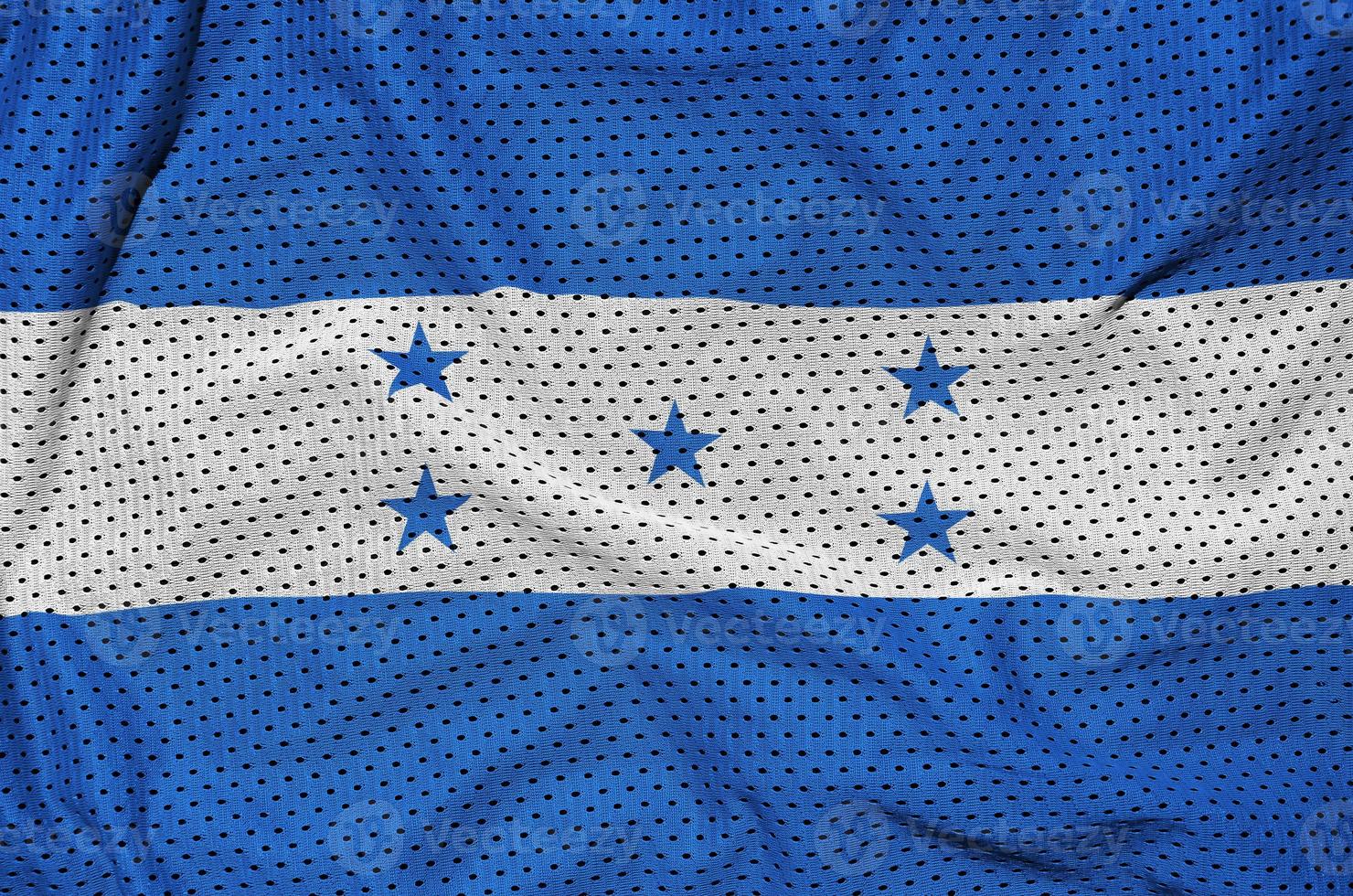 Honduras flag printed on a polyester nylon sportswear mesh fabri photo
