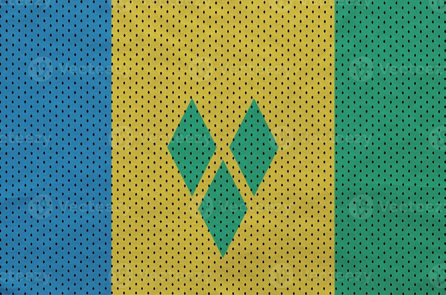 Saint Vincent and the Grenadines flag printed on a polyester nyl photo