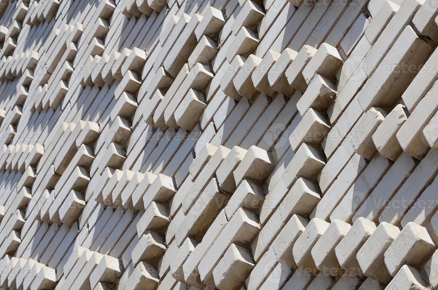 A pattern made of white bricks in the form of diamond shapes. Decoration of the walls during the Soviet Union photo