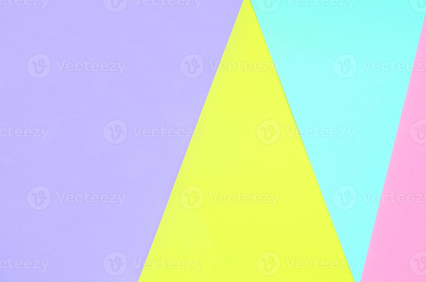 Texture background of fashion pastel colors. Pink, violet, yellow and blue geometric pattern papers. minimal abstract photo