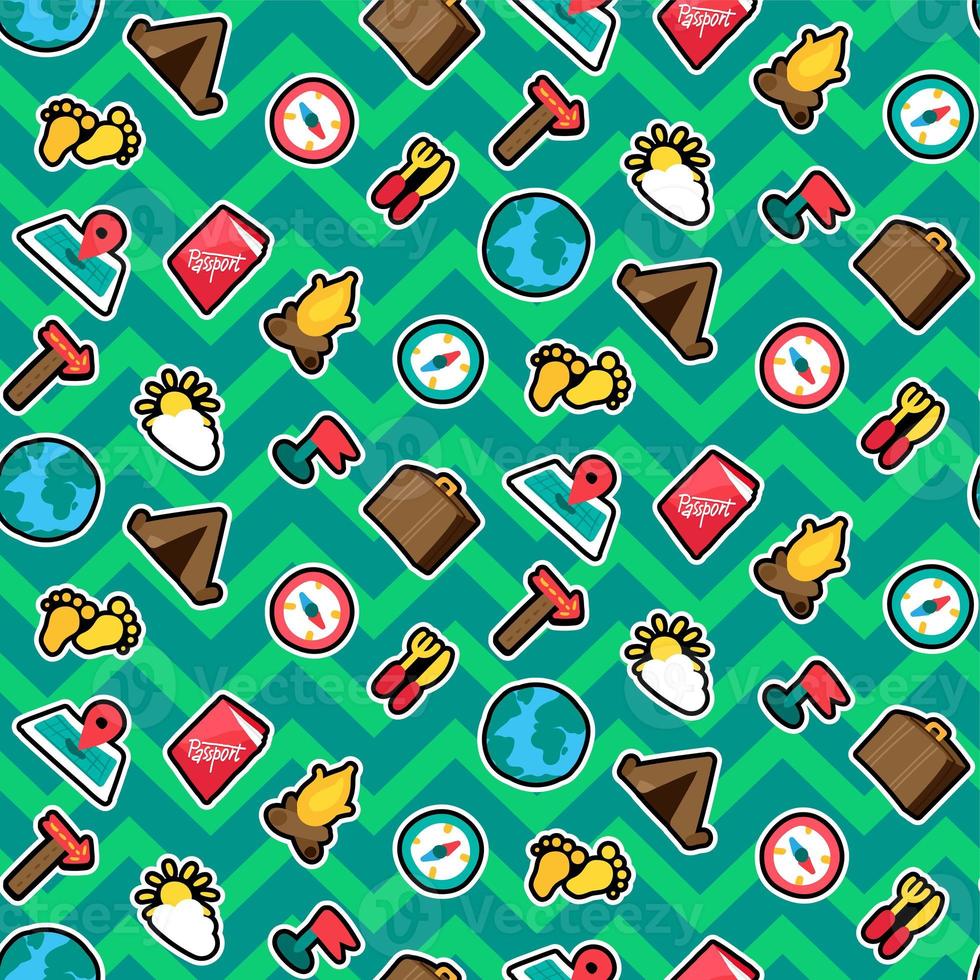 Summer travel seamless pattern photo