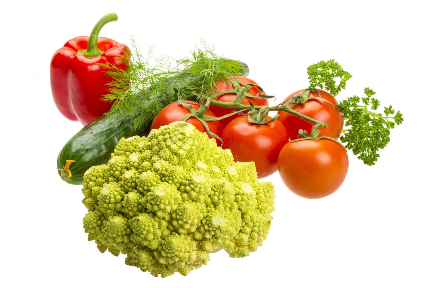 Romanesco cabbage on white photo