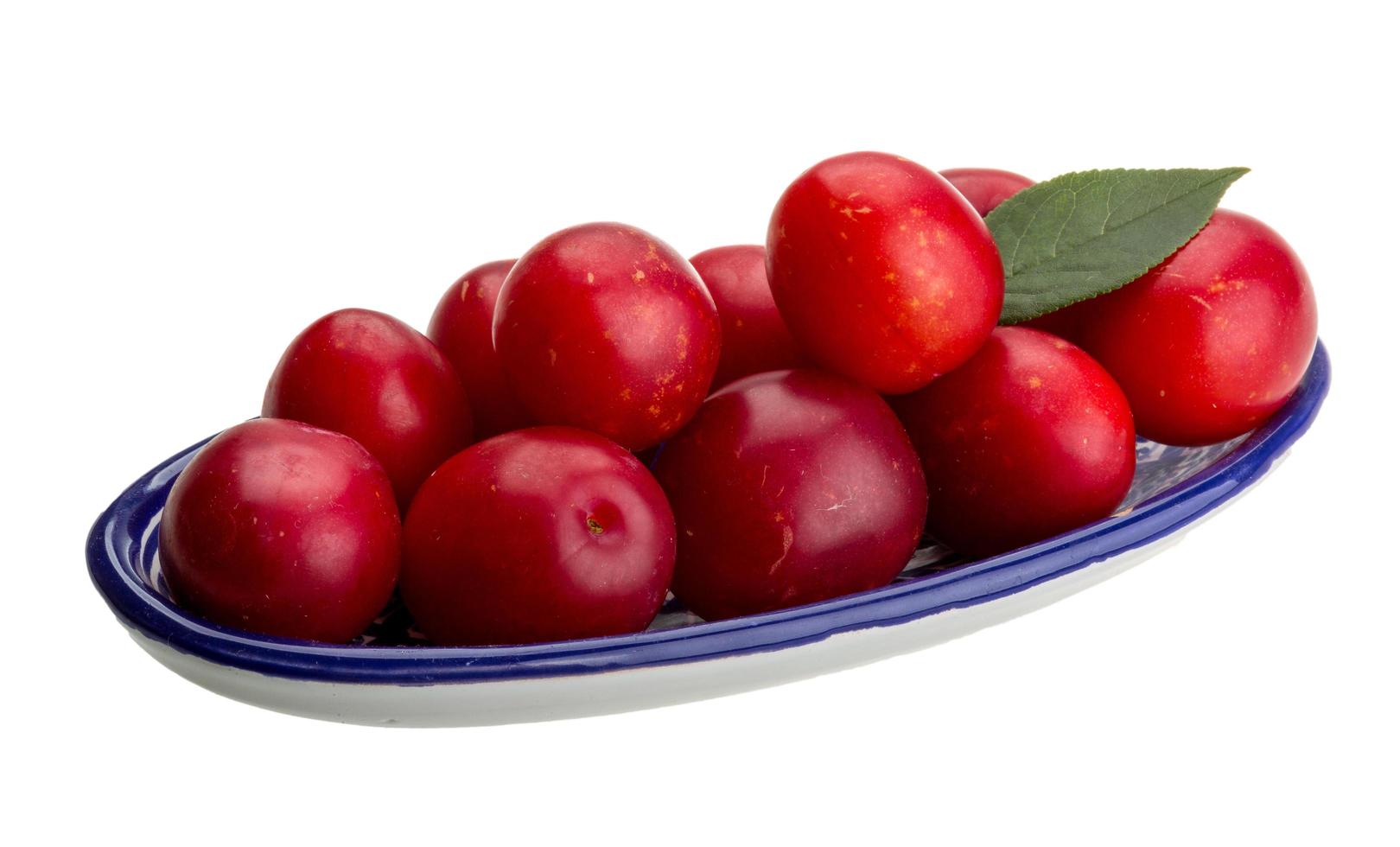 Damson plum on white photo