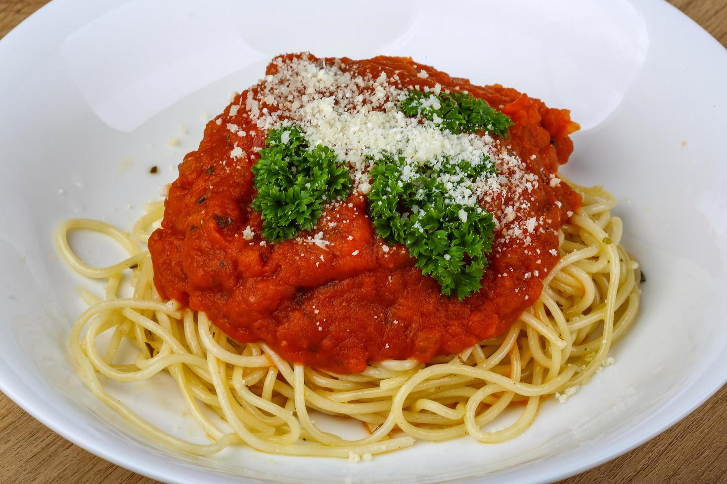 Pasta Napoli plate photo