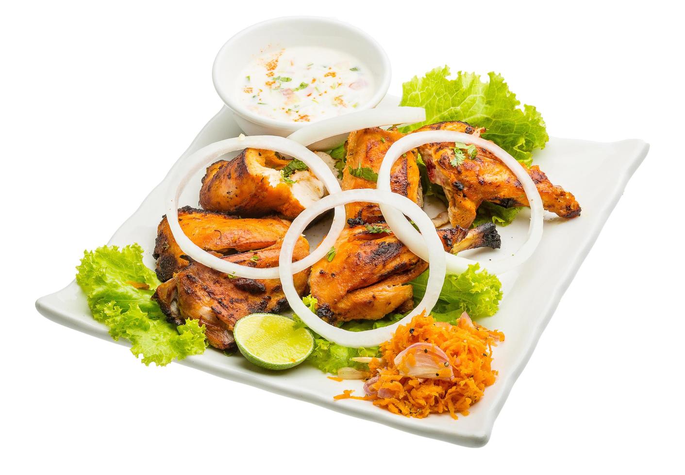 Tandori Chicken on white photo