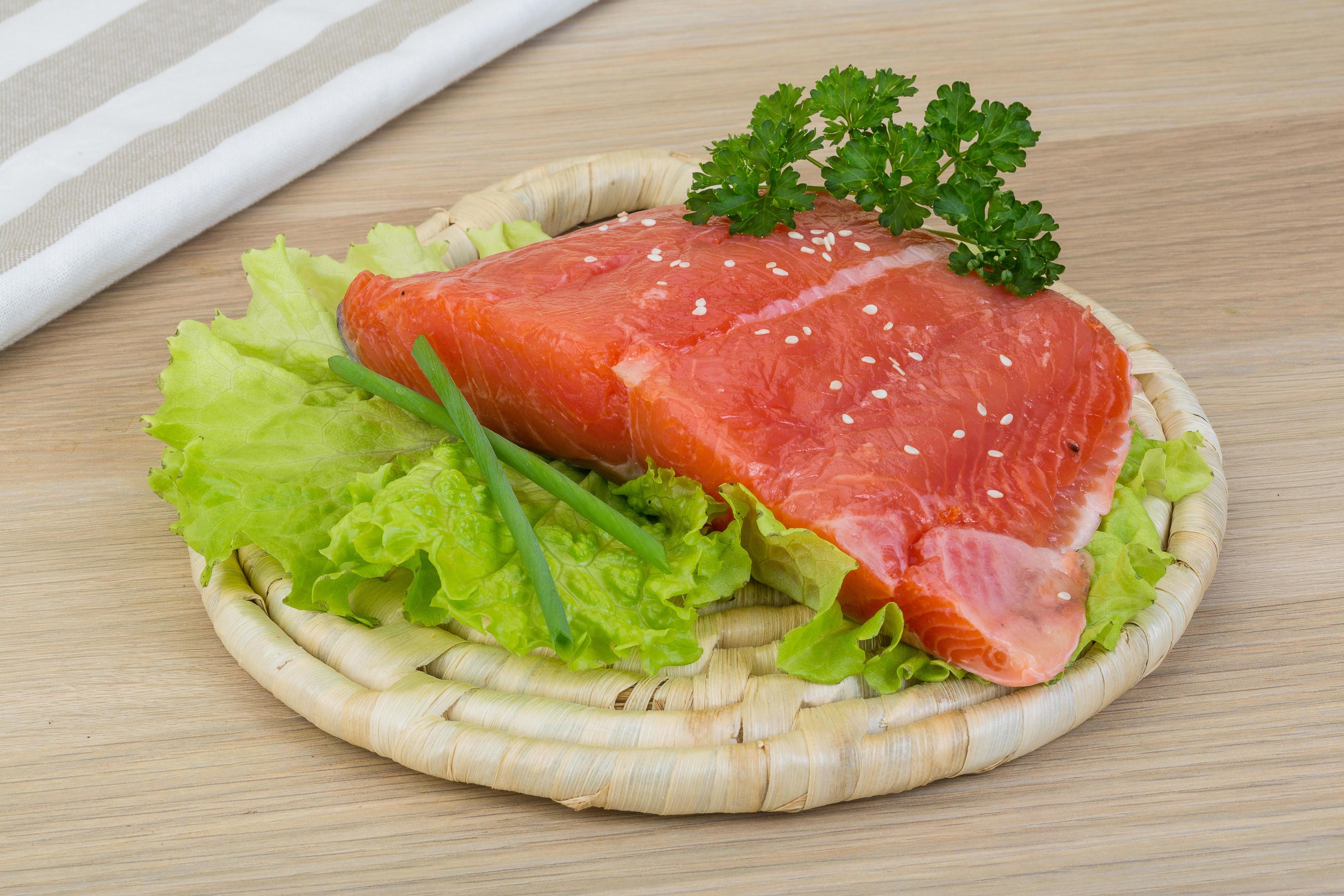 Salmon dish view 12843355 Stock Photo at Vecteezy