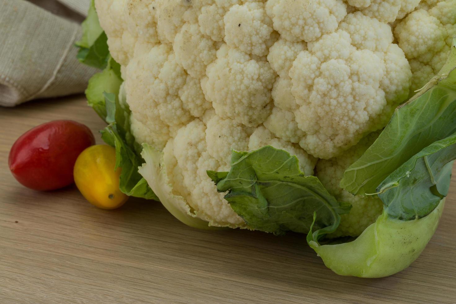 Cauliflower on wood photo