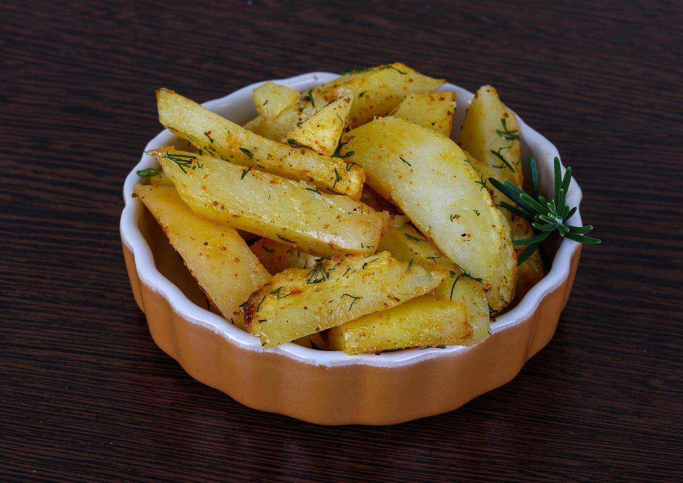 Roasted potato dish view 12844342 Stock Photo at Vecteezy