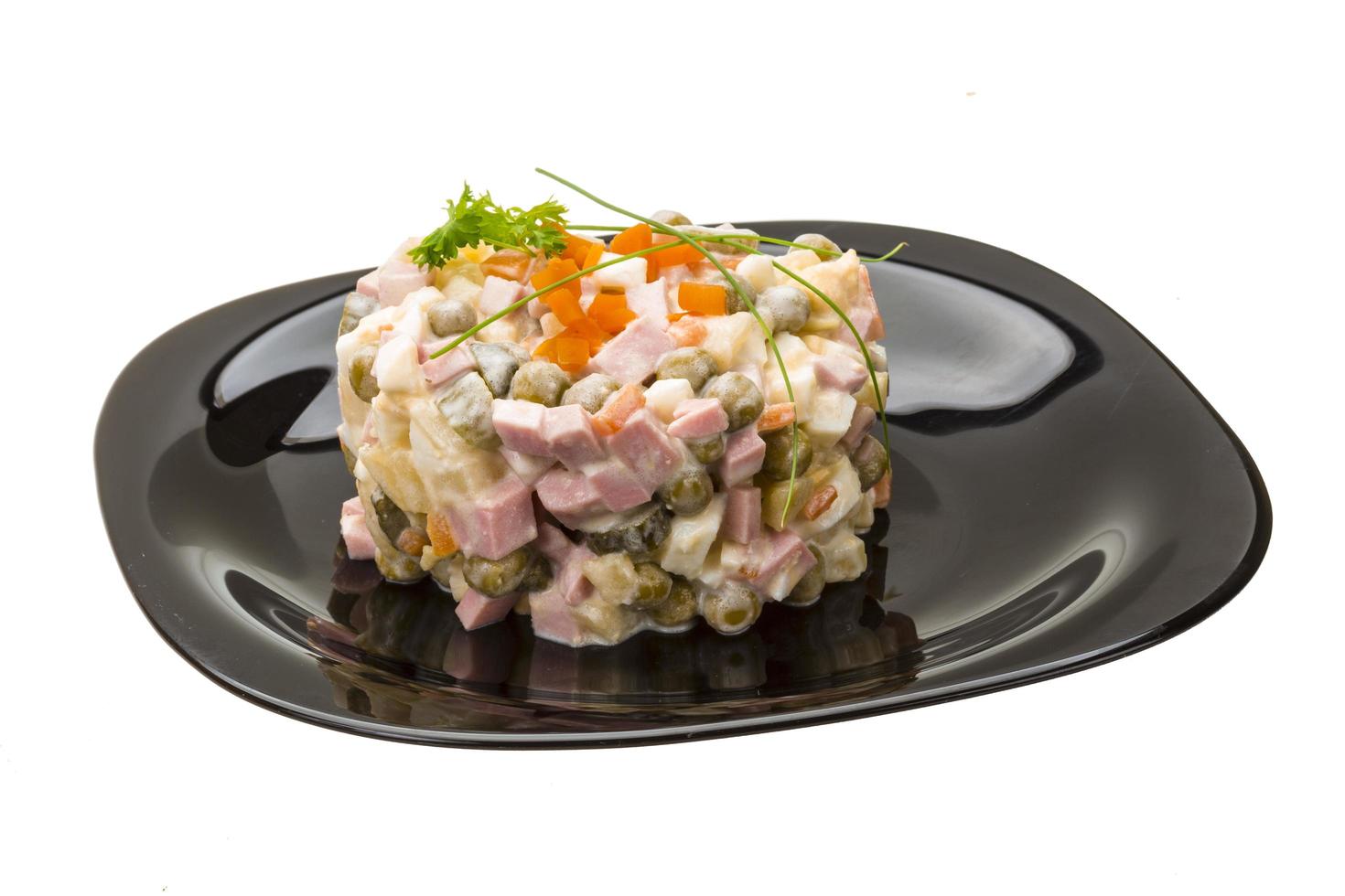 Russian Salad on white photo