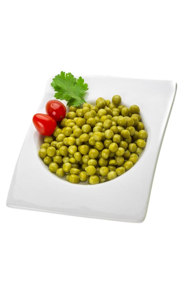 Marinated peas on white photo
