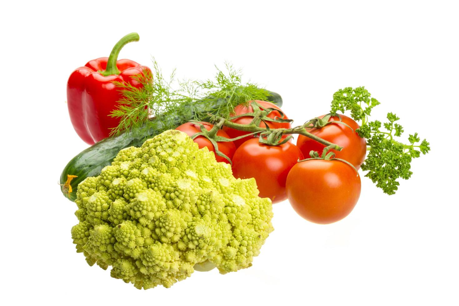 Romanesco cabbage on white photo