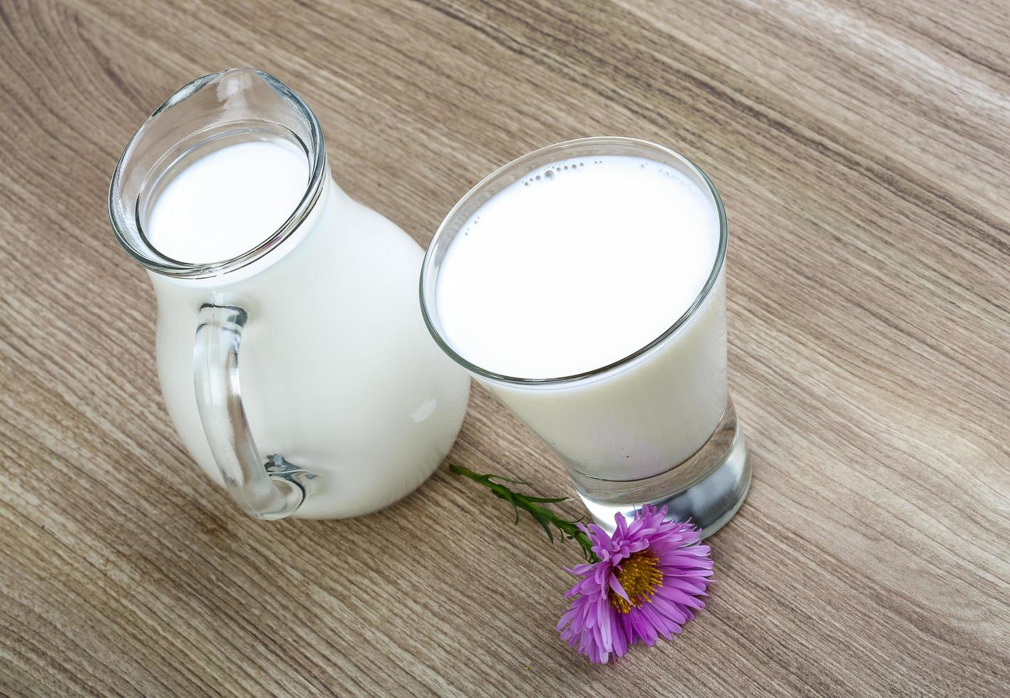 Milk on wood photo