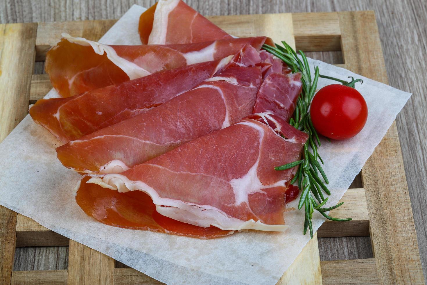 Jamon on wood photo